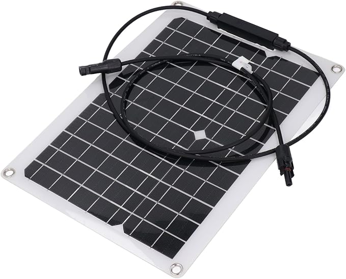 Hyuduo 15W Monocrystalline Solar Panel Flexible Solar Kit with Overload Protection for RV Camping Boat 12V Battery Charging Off Grid