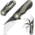 Sitivien ST138 Folding KnifeSandvik 14C28N Stainless SteelG10 Handle EDC Knife for Outdoor CampingHikingFishing(Black+Green)
