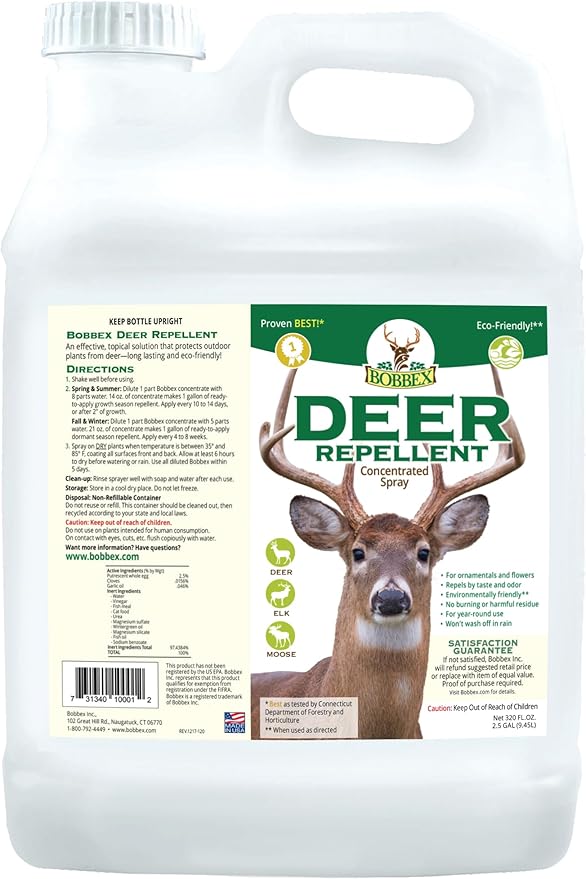 Concentrated Deer Repellent - Bobbex | Deer Elk and Moose Deterrent Concentrate (2.5 gal.) YF-43QX-BOCA