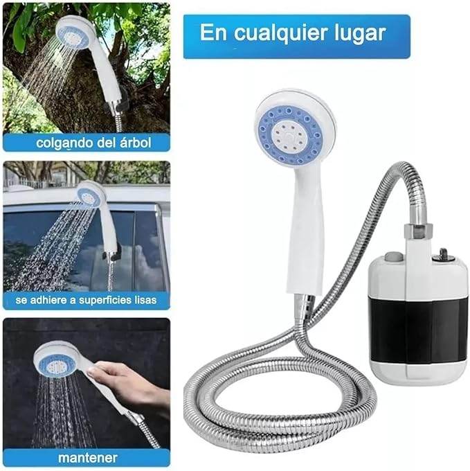 Portable Camping Shower Rechargeable Electric Shower Outdoor Shower Head Sprayer Set for Camping Hiking TravelingRV A