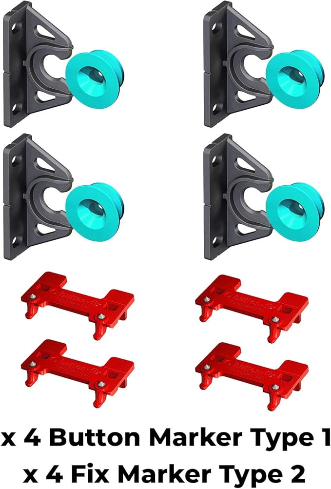 Button Fix Type 2 Bracket Marker Connecting 90 Degree Panels with New Upgraded Button (4 Sets + 4 Marker Guides)