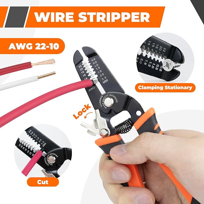 30PCS Solar Crimper Tool Kit - Crimping Tool Wire Stripper 25 Pairs Solar Connectors Suitcase and 2 Spanner Wrenches for Solar Panel Cable Assembly