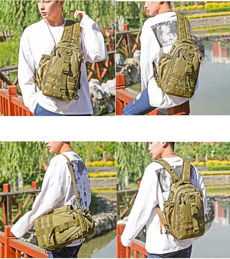 Tactical Daypack Molle Sling Bag for Men Chest Pack Molle Backpack Bug Out Bag