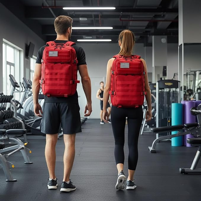 45L Military Tactical Backpack for Men &amp Women Bug Out Bag Assault pack Molle Daypack Hiking Trekking Rucksack(Red)