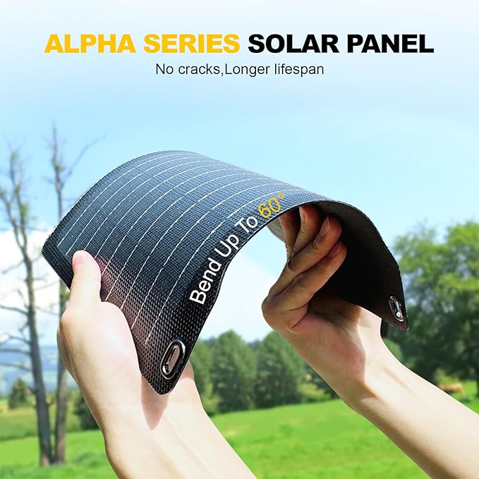 100W Bifacial Portable Solar Panel Bend Resistant Foldable Solar Panel 100Watt 22V Monocrystalline Solar Charger for Power Station IP67 Waterproof for Outdoor Camping Van RV Trip