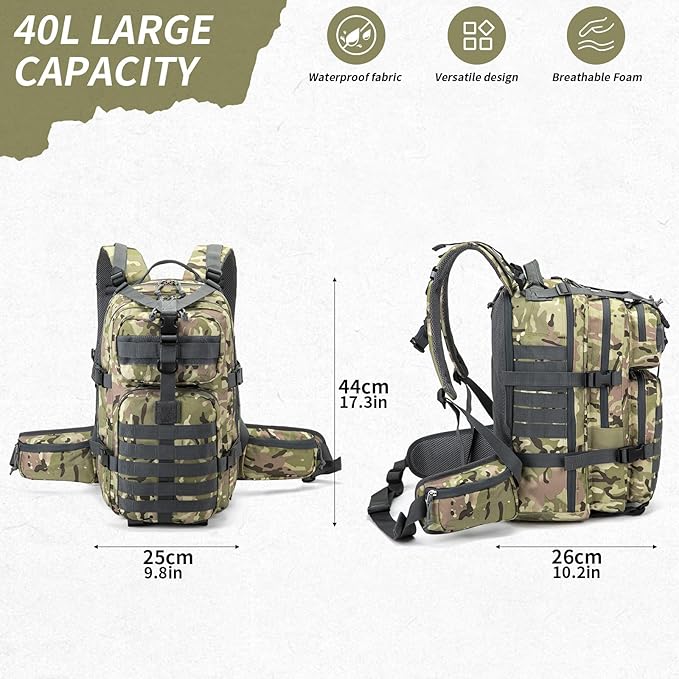 Camo hunting backpacksmall tactical backpack military backpack for men camping backpack 3-day bag(Camouflage)