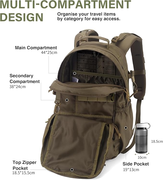 Mardingtop Small Military Tactical Backpack for Men 20L Molle Rucksack EDC Daypack for HikingTravelCamping Hunting
