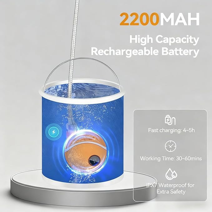 Portable Outdoor Shower for Camping High Pressure Camping Shower with Adjustable Spray Modes Rechargeable Battery Powered Water for Travel Beach Garden Cleaning Washing