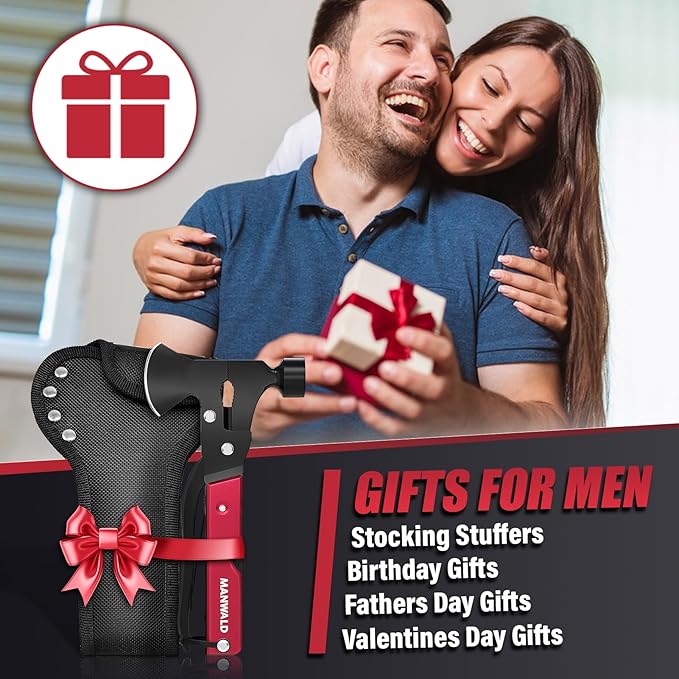 15 in 1 Multitool Axe Hatchet Valentines Day Gifts for Him Adults Camping Accessories Survival Gear Multi Tool for Camping Hiking Survival Cool Gadgets Gifts for Men Husband Boyfriends