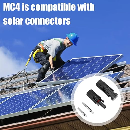 50PCS Solar Connectors 25 Pairs with 2 Pack Wrenches - IP67 Waterproof 1000V 30A Male/Female Multi-Contact 4 Connectors for 2.5/4/6mm Solar Panels