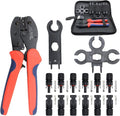 MC-4 Connector kit Solar Cable Connector kit 6 Pairs of Solar Connectors 2 Spanner Wrenches and a Wire Crimper Photovoltaic System Connector kit for Solar Panel Cable Assembly