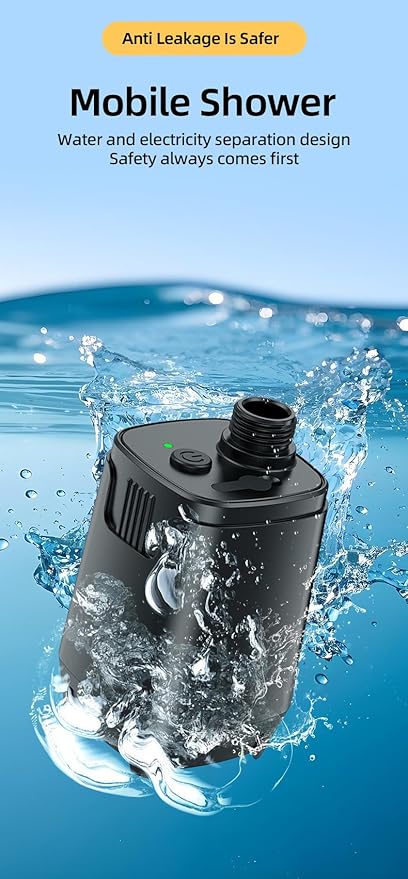 Portable Camping Shower Outdoor Camp Shower PumpUpgrade Rechargeable Electric Shower Pump with Intelligent Multiple Spray Modes for Camping Hiking TravelingRV