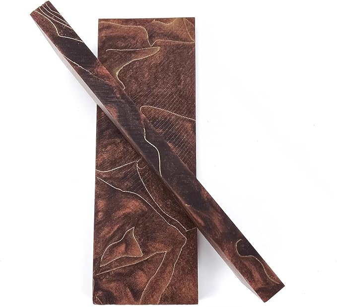 Brown Resin Knife Handle Scales Blank Material DIY Handmade Carving Decoration Inlaid Blade(2pcs)
