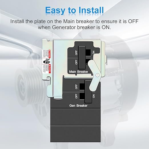 Upgraded ECSBPK02 Generator Standby Power Mechanical Interlock Compatible with Siemens and Murray Generator Interlock Kit for Qp or Mp 15-125 Amp Panel for Switching Between Utility Power and Standby