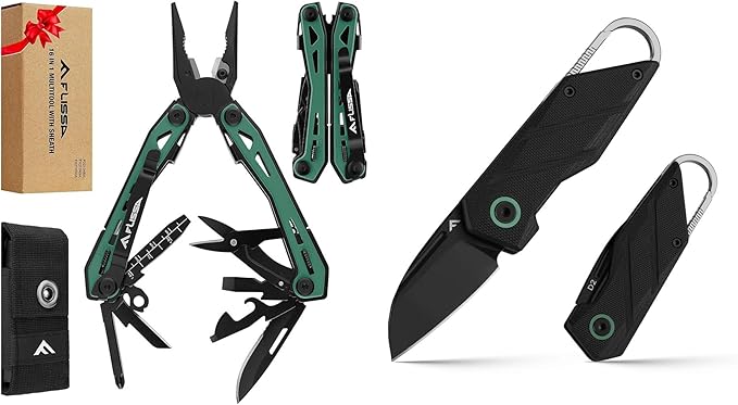 FLISSA 16-in-1 Multi Tool Pliers and FLISSA Mini Folding Pocket Knife