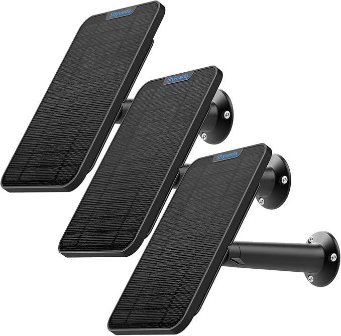 4W Solar Panel Charging Compatible with Eufycam 3/3C/2C/2C Pro/2/2 Pro/E20/E40/E/S40/S220/S300/L40/l20 with 13.1ft Waterproof Charging Cable IP65 WeatherproofIncludes Secure Wall Mount (Black)