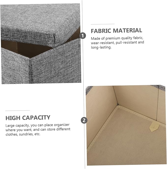 BESTOYARD Cloth Storage Bin Wear-resistant Clothing Organizer Lid for Bedroom Multi-functional Use for Clothes Toys and Books Stylish Storage for Home