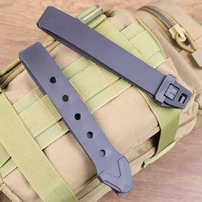4PCS Nylon Pocket Clips with Molle Connection Fit for Kydex Sheath and Knife Case Back Clip Replacements with Screws