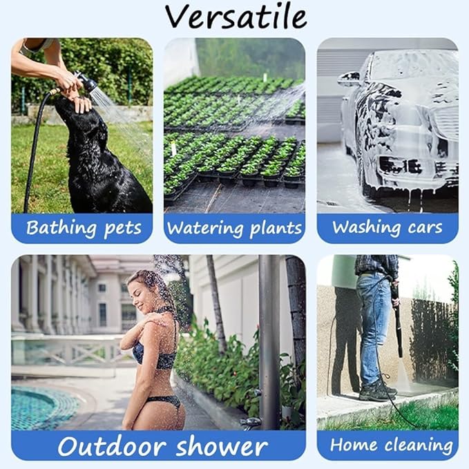 Portable Camping Shower with Adjustable Flow–for Easy &amp Convenient Outdoor CleaningUpgrade Rechargeable Electric Shower Pump with Intelligent Multiple Spray Modes for CampingHikingTraveling