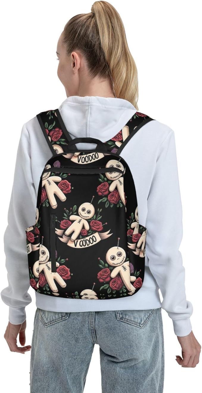 Travel Laptop Backpack Halloween goth gothic voodoo doll College Backpack Business Work Bag for Men Women