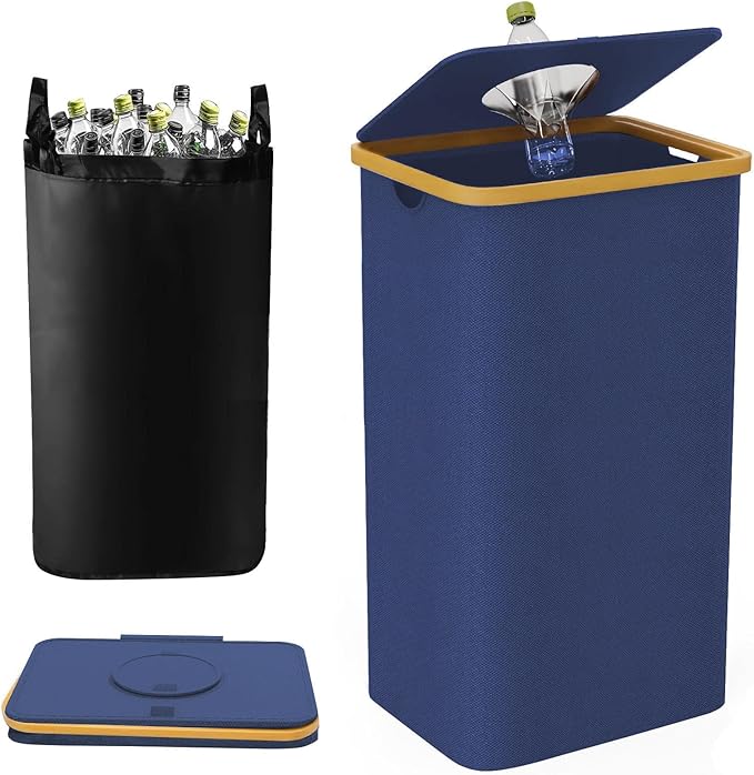 hejhncii Pack of 1 Large Capacity University Cloth Storage Container 100L Collapsing for Easy Bending Home Garage Otherwise Office Storage Handsfree Lid