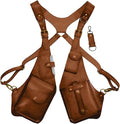 Double Shoulder Bag Adjustable Tactical Armpit Pouch for Men Anti-Theft Underarm Leather Wallet Pocket Holster