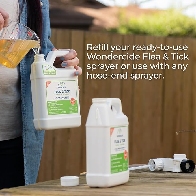 Wondercide - Flea and Tick Spray Concentrate for Yard and Garden with Natural Essential Oils – Kill Control Prevent Fleas Ticks Mosquitoes and Insects - Safe Around Pets Plants Kids - 16 oz