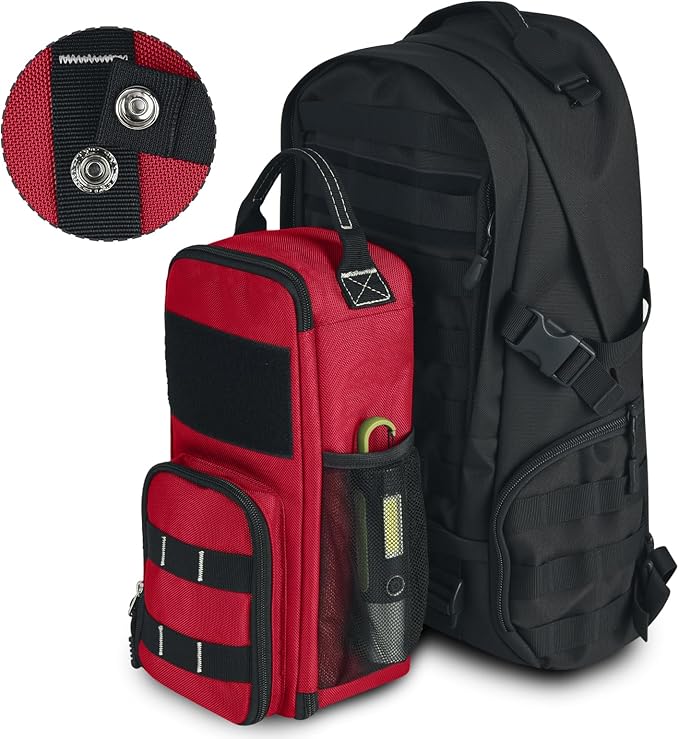 LAKE OF FIRE 12.6 Small Tool Bag Pouch for Men with Multiple Pockets Waterproof Heavy Duty Tool Bag Organizer with Zipper and Portable Handle (Red)