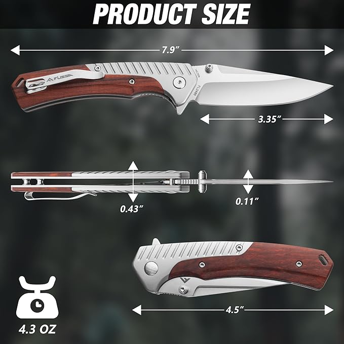 FLISSA Button Lock Folding Knife with 3.1 D2 Steel Blade G10 Handle &amp Liner Lock Pocket Knife with 3.35 14C28N Steel Blade for EDC Camping Hiking Outdoor Activities Gift for Men and Women