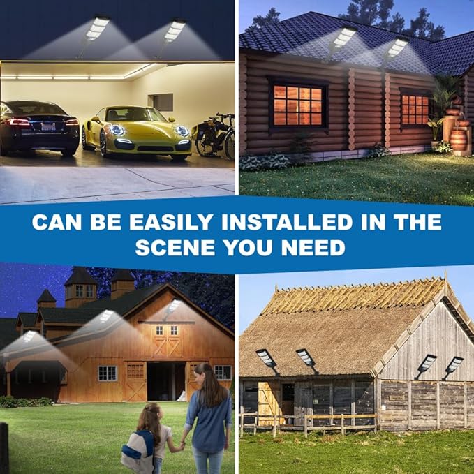 Solar Lights Outdoor Waterproof 6 Pack Solar Flood Street Lights Dusk to Dawn Motion Sensor 6500K LED Security Outdoor Lights with Remote Control for Patio Barn Yard Garage Garden