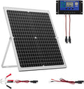 VEVOR 30W 12V Solar Panel Battery Charger Solar Battery Trickle Charger Maintainer with Intelligent MPPT Controller &amp Adjustable Mount Bracket IP67 Waterproof for Car Boat RV Motorcycle Trailer