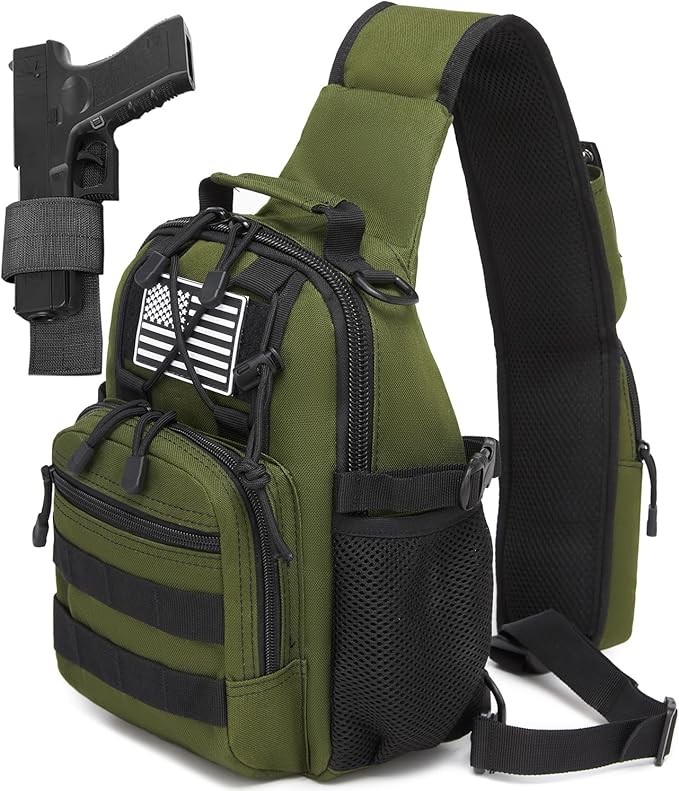 ATBP Small Tactical Holster Sling Backpack Accessories Shoulder Pouch Water Bottle &amp Radio Holder Crossbody Bag for Men