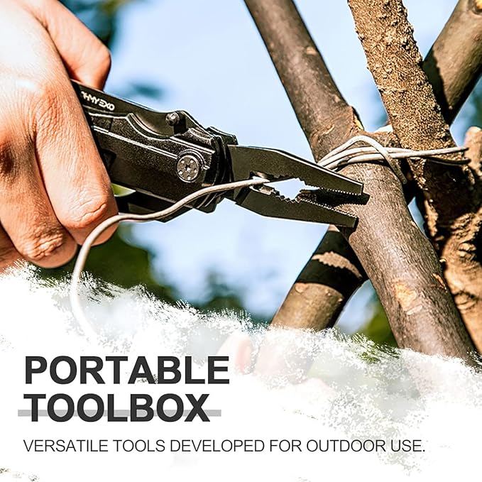 Stainless Steel Multi tool Pocket Folding Knife - Portable Utility Multitool w/Pliers Bottle &amp Can Opener &amp More - Tactical Knives for Men - Great for EDC Outdoor Survival Hiking Camping