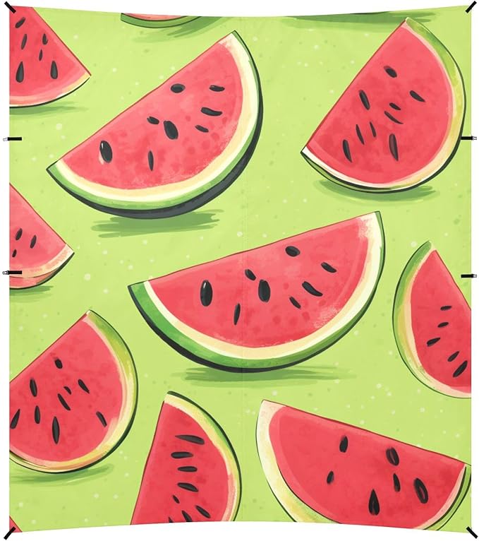 ALAZA Watermelon on Yellow Beach Tent Sun Shelter Portable Canopy Sunshade for Outdoor Camping Picnics Backyard Fun 10x9 ft