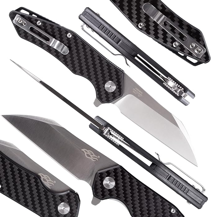 Firebird GANZO FH31 Folding Pocket Knife D2 Steel Wharncliffe Blade Ergonomic G10 Handle with Clip Hunting Fishing Flipper Camping Outdoor EDC Knife