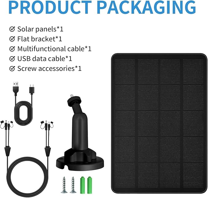 Trail Camera Solar Panel 12V/1A 6V/1.5A Solar Battery Charger Kit Built-in 5200mAH Rechargeable Lithium Battery Compatible with Hunting Game Camera(2 Pack)