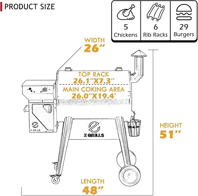 Z GRILLS 2025 Upgrade 8-in-1 Electric Wood Pellet Grill &amp Smoker with PID V3.0 Controller LCD 697 Sq InMeat Probes Easy Hopper Clean-out &amp Grill Cover