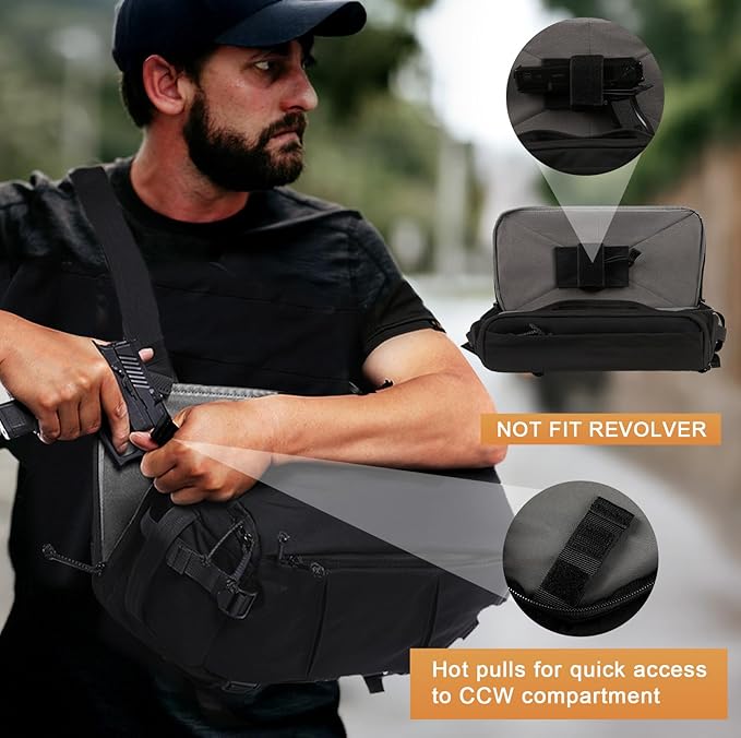 VOTAGOO 13L Tactical Sling Bag - CCW Concealed Carry Military Backpack EDC Lightweight Crossbody Shoulder Pack for Men &amp Women