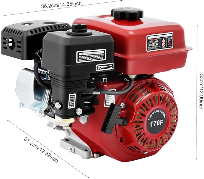 212CC Gas Powered Engine 3000W 7.5HP Gas Engine Motor 0.95 Gal Small Go Kart Engine for Water Pumps Lawnmowers Minibikes 3600Rpm with Nylon Camshaft &amp Air Filter Pull Start