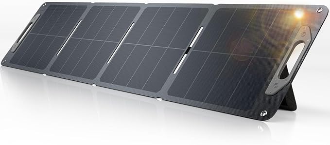 120W Portable Solar Panel for Power Station Generator Ultra Light 5.7lbs 25% High Efficiency IP65 Waterproof 20V Foldable Solar Panel Charger for Camping RV Outdoor Use and Off-Grid Blackouts