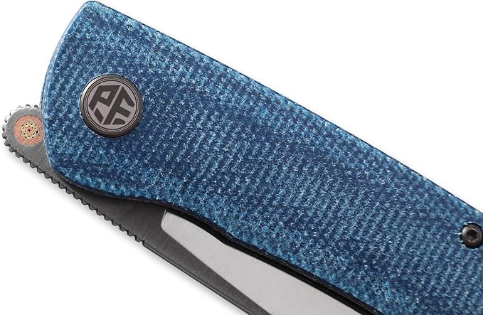 Petrified fish PFE05 Flavorist3.15 K110 Satin Blade 94g Micarta Handle Front Flipper Liner lock Folding knife (Khaki)