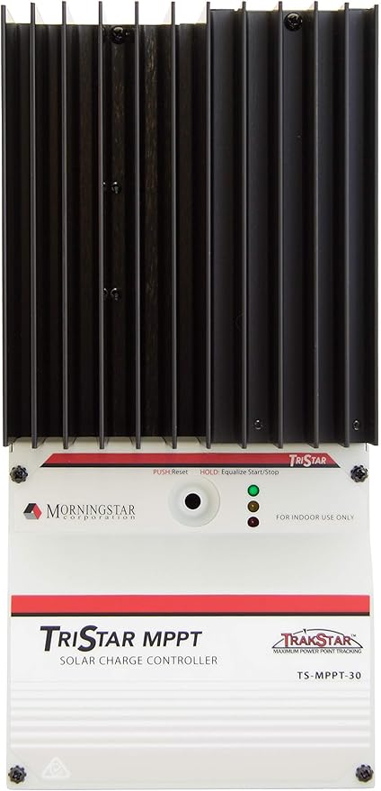 Morningstar TriStar 30A MPPT Solar Charge Controller (TS-MPPT-30) - Solar Panel Regulator for 12/24/36/48V LA/Li Batteries 99% Efficiency FCC Compliant Data/Comms 5 Yr. WTY Designed in USA