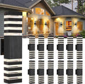 18.3inch 12 Pack LED Square Up&ampDown Wall Lights 24W 4000K Day White Outdoor Wall Light Aluminum Body Waterproof IP65 led Porch Light for House Patio Garage Garden No Sensor