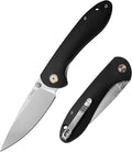 CJRB Feldspar Pocket Folding Knife Stonewash D2 Steel Blade G10 Tactical Handle EDC KnifeBlack Handle (J1912)