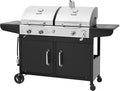 Royal Gourmet ZH3002N Propane Gas and Charcoal Grill Combo Dual Fuel BBQ Grill with 2 Side Shelves for Outdoor Patio Garden Backyard Barbecue 20000 BTUs Silver &amp Black