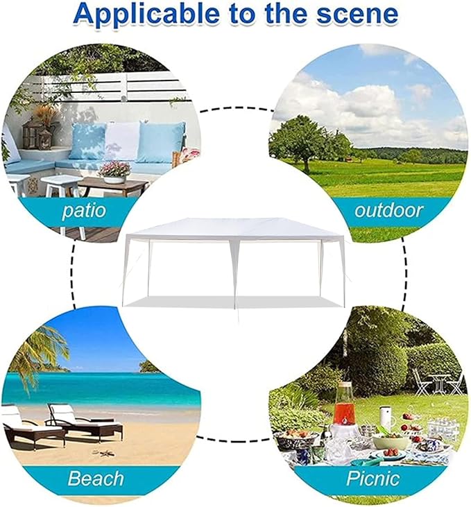 Outdoor Gazebo Canopy Wedding Party Tent Camping Shelter Commercial Instant Shelter Waterproof Tent with Removable Side Walls (10'x20' Without Sides)