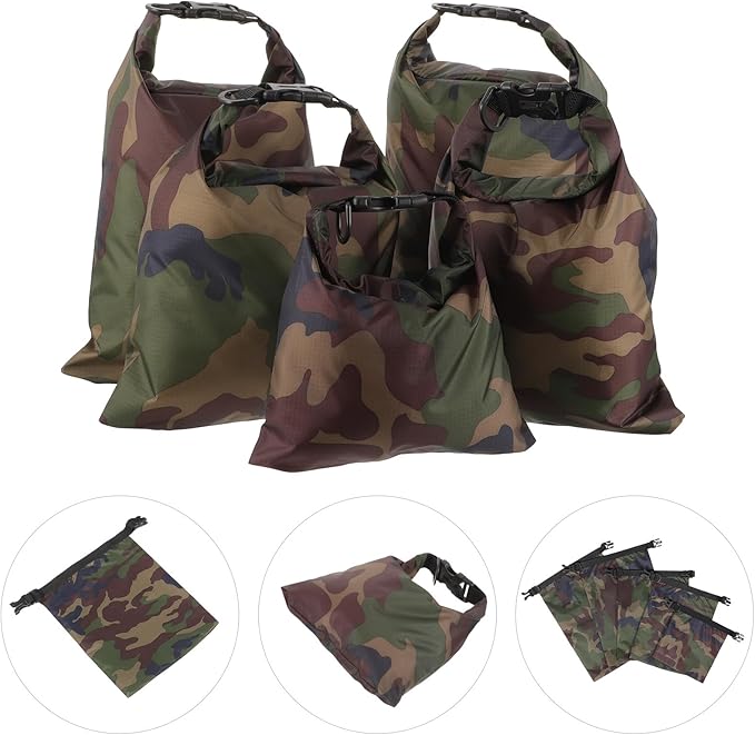 5pcs Waterproof Dry Bag Set with Multi-size (1.5l/2.5l/3l/3.5l/5l) Water-resistant Storage Pouches for Camping Kayaking Fishing and Outdoor Activities