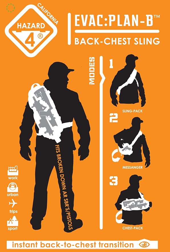 Grayman(TM) Plan-B Light Go-Bag Sling Pack by Hazard 4(R) - Gray  Large