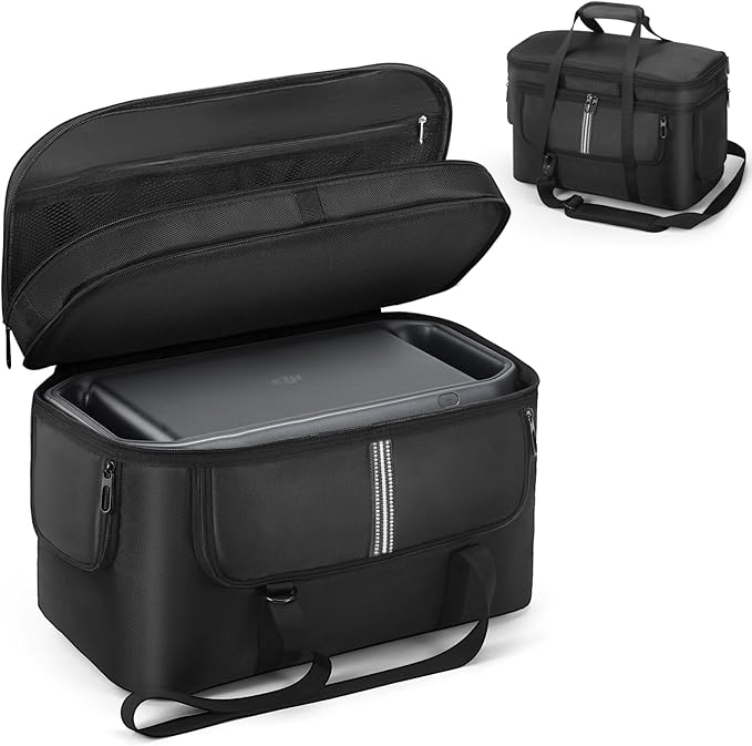 Portable Power Station Carrying Case Bag Compatible with DJI 1000 Power Station Generator Protective Shoulder Bag Storage Cover with Pocket for Outdoor Travel Camping Charging Accessories