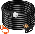 VEVOR 25 FT 50 Amp Generator Extension Cord NEMA N14-50P &amp SS2-50R &amp CS6364 STW 6/3 + 8/1 AWG 125V 250V Generator Power Cord Twist Lock Connectors